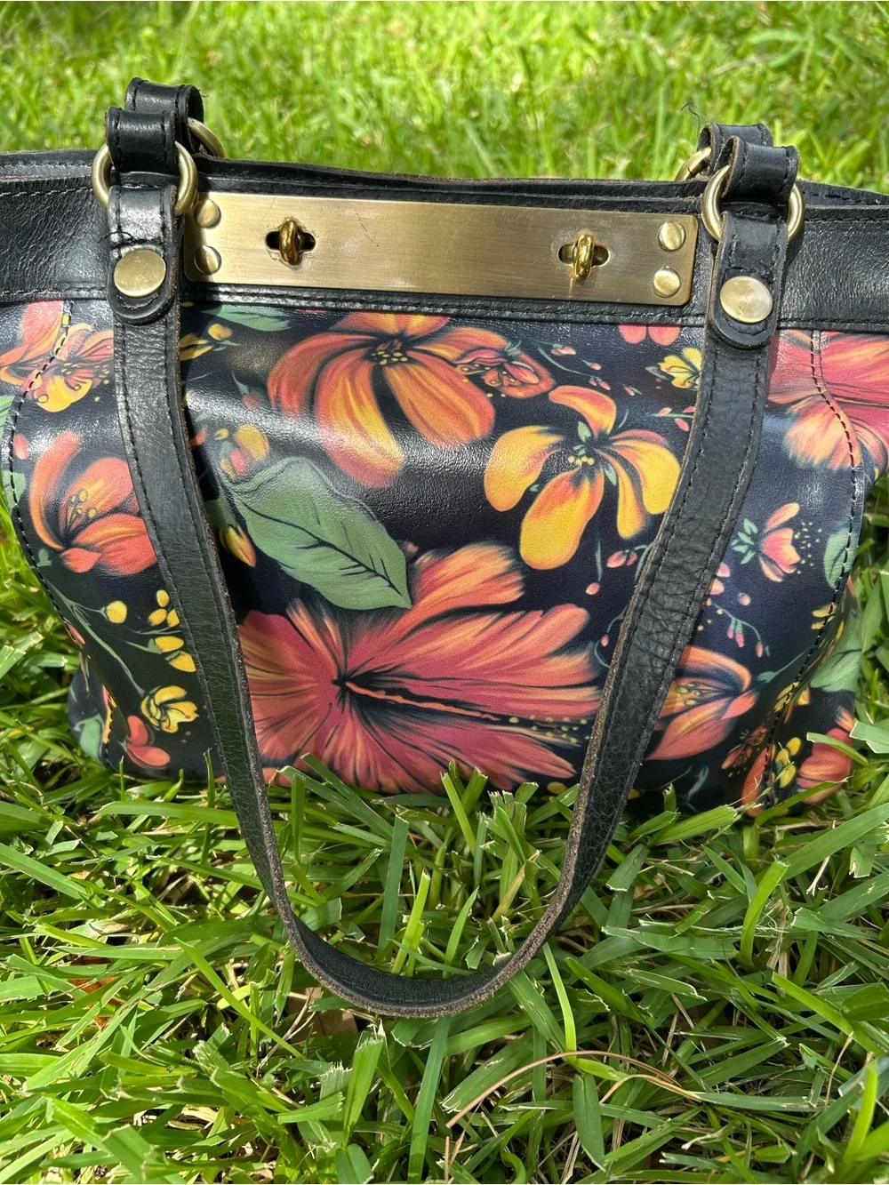 Patricia Nash Tropical Estate Leather Shoulder Bag